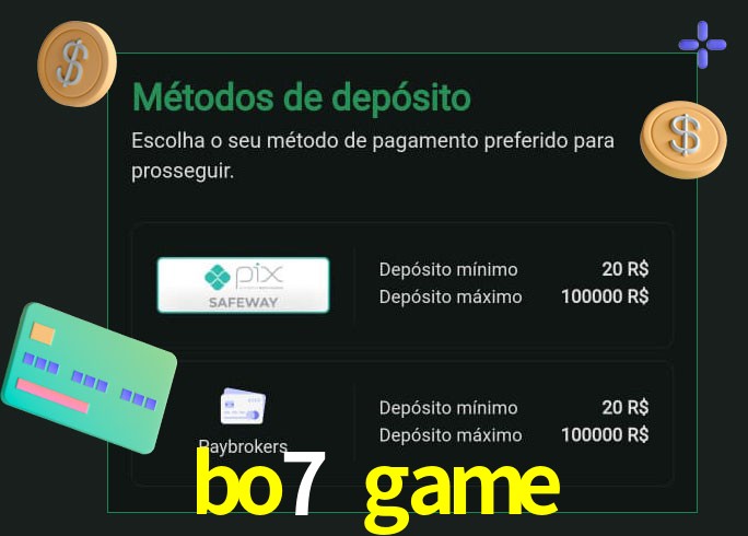 O cassino bo7 game oferece uma grande variedade de métodos de pagamento